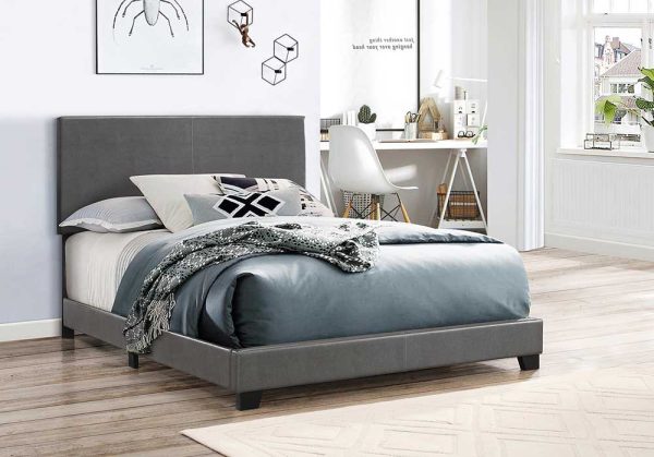 5271PUGY ERIN COMPLETE BED PU GREY COLLECTION by Crown Mark