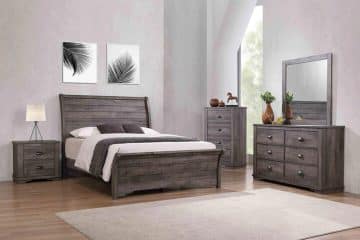 Coral Transitional Style Sleigh Bedroom Suite